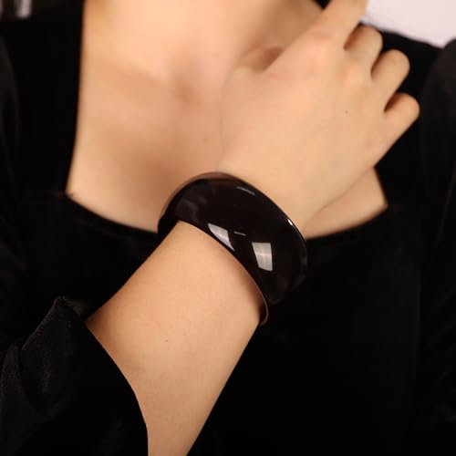 JWICOS Round Resin Bangle Bracelet for Women Acrylic Cute Chunky Bracelet for Women Exaggerated Acrylic Resin Wristband Bracelet Bangle4