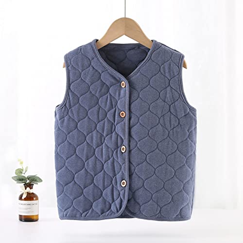 Toddler Infant Girls Boys Solid Warm Thick Spring Winter Sleeveless Vest Clothes Toddler Boy Fleece (Navy, 5-6 Years) #TOP3