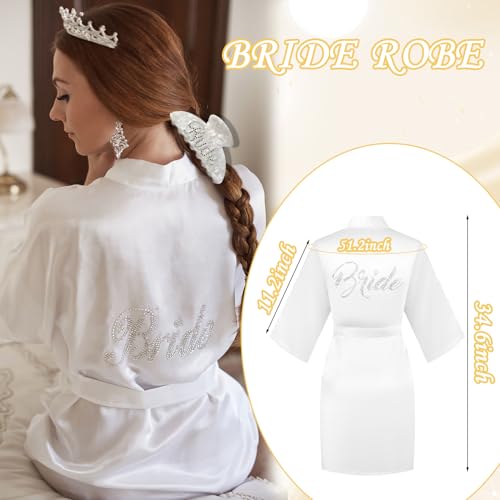 Tkifoda Bride To Be Gifts, Bridal Shower Gifts, Wedding Gifts, Bride Tote Bag Bride Makeup Bag Bride Robe Bride Slippers Bride Hair Clip I Do Slippers Wedding Robe Bride Cosmetic Bag thumb #2