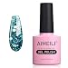 AIMEILI Soak Off UV LED Gel Nail Polish - Diamond Glitter Teal Blue Green (044) 10ml