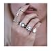 Produktbild Edary Vintage Mondringe Silber Gelenk Knöchelringe Set Edelstein Ring für Frauen und Mädchen. (5PCS)