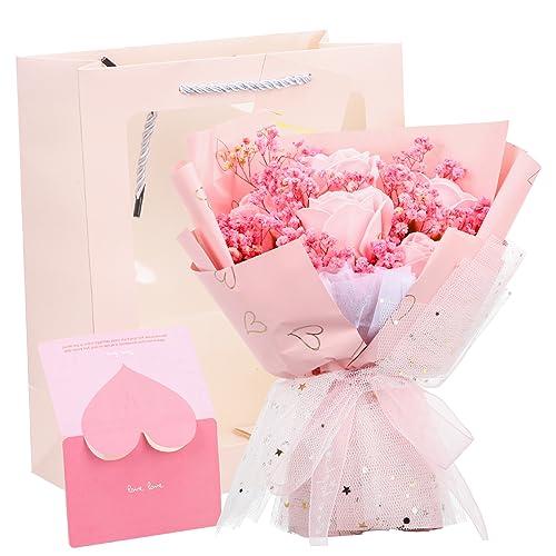Ramo de flores secas LIFKOME rosa para decoración y eventos