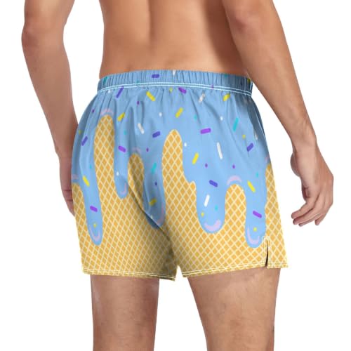Image of Men's Boxer Shorts Cotton Loose Underwear with Button Fly