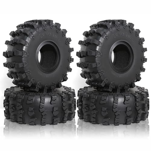 REDSPIDER 2.2 Crawler Tires(4pcs) Rubber Mud Terrain 2.2 Tires Super Grip Soft Tyre OD 150 * 58mm Compatible with Axial SCX10 90047 D90 TF2 Tamiya CC01 Traxxas TRX4 (2.2)