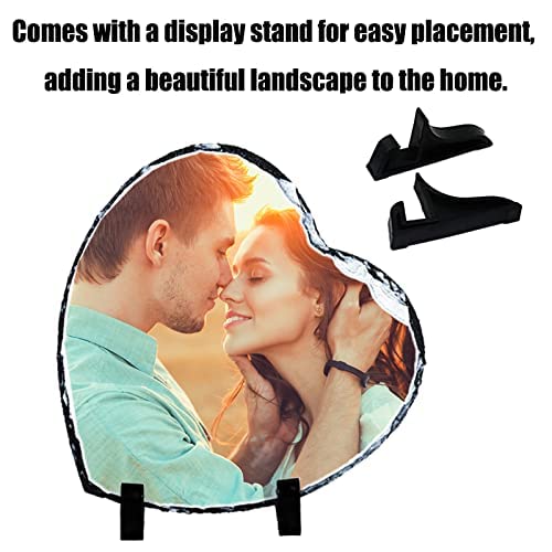 Bllkloruek Personalized Picture Stone Frame Custom Rock Slate Photo Plaque Display Customized Memorial Photo Gift For Valentine'S Day,Wedding,Birthday thumb #4