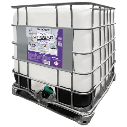 MAXTITE Ultra-Concentrated 75% Vinegar - 275 Gallon Tote - Acetic Acid - Perfect for Commercial Or Industrial Use - Refill Your Own Bottles or for Use As an Ingredient