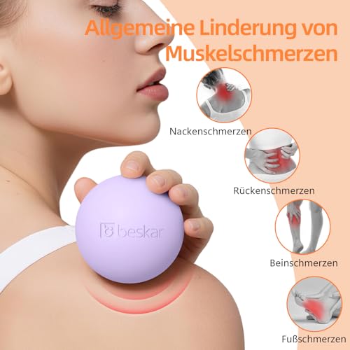 Massage Lacrosse Bälle für Myofasziale Entspannung, Triggerpunkttherapie und Yogatherapie, Fußmassageball zur Linderung von Plantarfasziitis Violett 4