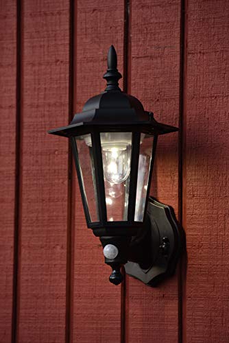 Image of Maxsa 44719 Battery-Powered LED Motion-Activated Outdoor Wall Sconce - 8.5 inch x 6 inch x 13, Black