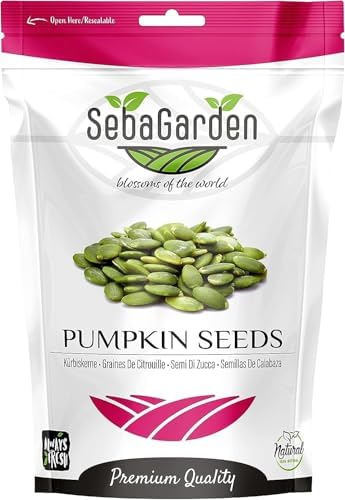 Seba Garden Kürbiskerne, 1000 g, Güteklasse AA, Rohproteinquelle, GWS (ohne Schale gewachsen), hoher Fasergehalt, Eisenquelle, gentechnikfrei (AA-Klasse)