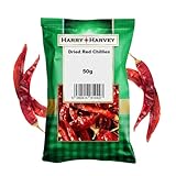 Harry Harvey Birds Eye Dried Red Chillies 50g Whole | Authentic Kashmiri Chilli for Curries, Rice & Indian Cooking | Hot Mirch Pepper Spice Herb Seasoning | Add Heat to Everyday Recipes