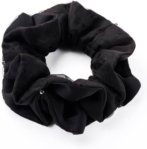 no.81 刺繍リボンとボタンカボションの華やかポニーフック2点セット