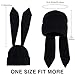 Geyanuo Bunny Hat Cute Y2k Beanie Knit Funny Rabbit Ear Beanie Warm Winter Hat for Women Halloween Hats Black