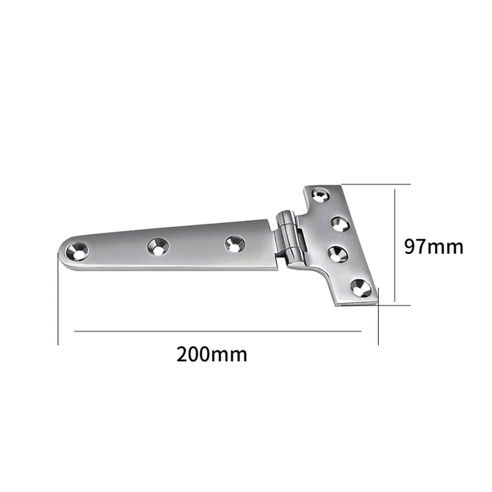Bisagras de acero inoxidable 316 de alta resistencia for cobertizos, puertas de madera y portones, herrajes for bisagras en T, 1 unidad(200x100mm)