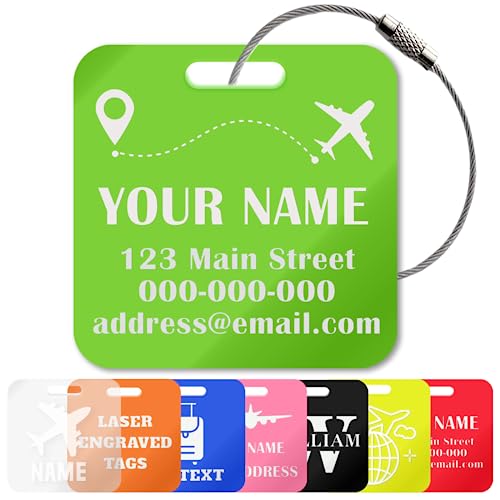 Image of Custom Luggage Tag Personalized Engraved Acrylic Tags for Luggage Bags Backpacks Travel Accessories-2 inchx2 inch-1 PCS