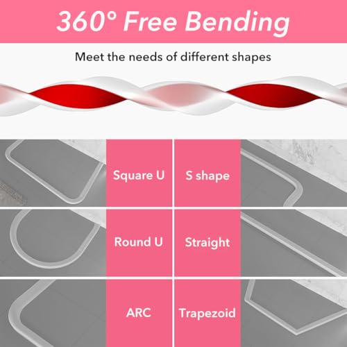 Image of HASTHIP 39 Inches Shower Threshold Water Dam Flexible Shower Water Guard Blocker Self-Adhesive Silicone Shower Water Dam Shower Splash Guard for Kitchen Countertop Sink, Cooktop, Bathroom Tub