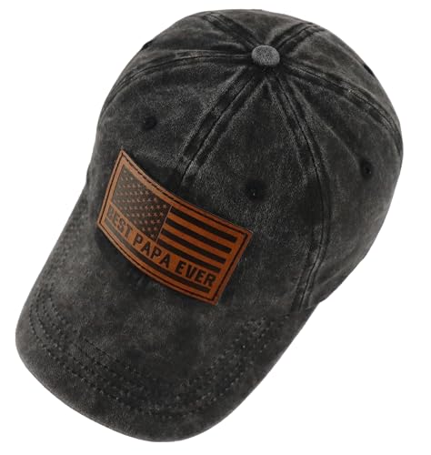 Image of Best Dad Ever American Flag Hat,Adjustable Cotton Embroidered Fathers Day Birthday Gifts for Papa Baseball Cap