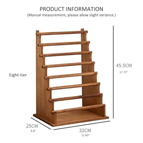 Image of Multi-Tier Wooden Washi Tape & Sticker Organizer, Desktop Display Rack for Craft Storage, Jewelry Bracelets, Ribbons - Gift for Planner Enthusiasts H-8