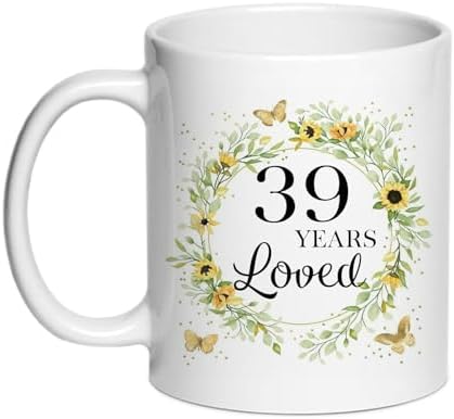39th Birthday Gifts For Women Coffee Mugs - 39 Years Loved Mug - 1986 Birthday Gifts For Her - Gift For Women Turning 39-39 Year Old Gift For Woman, Mom, Grandma, Mother Mug 11oz (39)