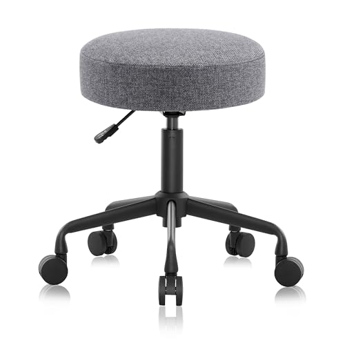 Image of Heavy Duty Extra-Wide Seat Adjustable Height Swivel Rolling Stool for Dental Clinic, Salon, Office, and Bar - NAIA 502 (Dim Grey, Standard)