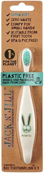 Jack N' Jill Bio Toothbrush (TM) Compostable & Biodegradable Handle BUNNY