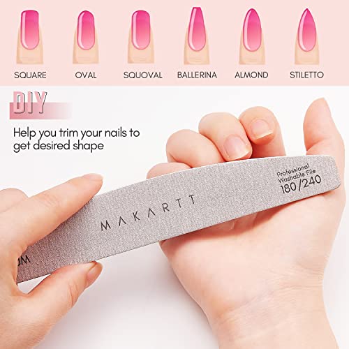 Makartt Nail File 180 240 Grit Doubled Sides Nail Files For Acrylic Nails 10Pcs Washable Emery Boards For Nails Professional Nail Supplies Pedicure Nail Filer Manicure Tools Mother's Day Gift #TOP6