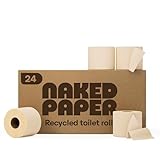 Naked Paper Recycled Toilet Roll (Pack of 24 Loo Rolls) – Unbleached Toilet Paper – Seriously Soft and Strong, 320 Sheets Each – Plastic-Free, Sustainably Produced and Safe for Delicate Skin