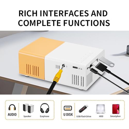 Bewinner Proyector Inteligente, 6000 LM Ultra Portable Mini Projector 1920 X 1080p, Relación de Contraste de 10000: 1, Ideal para Cine en Casa, Juegos y Uso Al Aire Libre - imagen 5