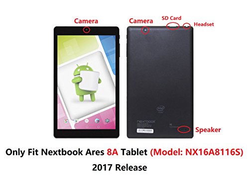 Ishoppingdeals Tpu Case + Screen Protector -Ultra–Slim Tpu Rubber Gel Cover With Textured, Non-Slip Grip For Nextbook Ares 8A (Nx16A8116S) Android Tablet 2017 Release (Black) #TOP1