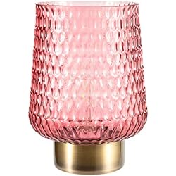 Lampara Mesa De Noche Rosa Pauleen Rose Glamour 48134 luminaria de sobremesa portátil, lámpara, Cable y con Pilas, Temporizador de 6 h, Rosa, Vidrio/Metal, 0.8 W
