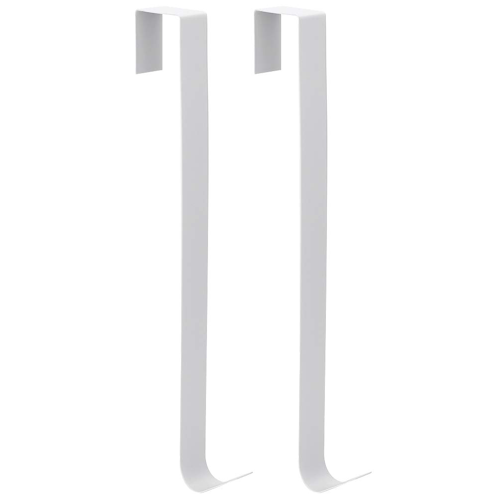 2Pcs Wrought Iron Innovative Christmas Garland Wreath Hanger Door Hook, Strong and Black White Metal Hanger for Christmas New Year Party, Suitable for Doors Less Than 1.96in (2)