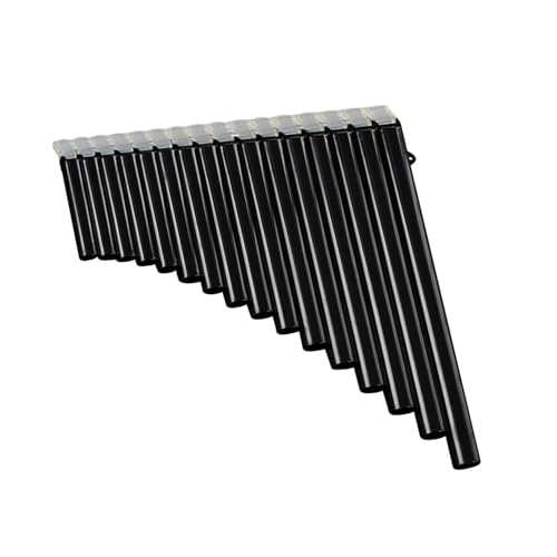 Professional Pan Flute 16-Pipe Pan Flute G-A2 Key Pan Pipes ABS Panpipes Chinese Traditional Woodwind Instrument With Carry Bag(Black)