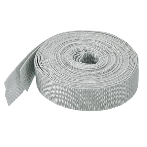 Image of MECCANIXITY Lightweight Polypropylene Webbing Strap 1.5 inch 10 Yard Backpack Strapping Band Light Grey for Outdoor Luggage Cargo Straps