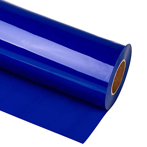 guangyintong Rolos HTV azuis vinil transferência de calor, 30,5 cm x 3 m azul ferro em vinil para ca