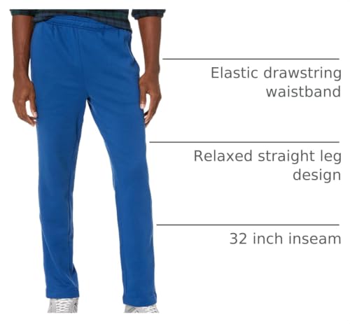 Image of Amazon Essentials Men's Relaxed Straight Leg Fleece Open Bottom Sweatpant (Available in Big & Tall)