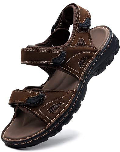 Image of JOUSEN Men's Sandals Outdoor Open Toe Water Beach Sandal Leather Sport Sandal