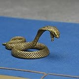 AOBRICON Bronze Cobra Zodiac Snake Statue Miniature Figurines Copper Desk Decor Tea Pets Ornament Br