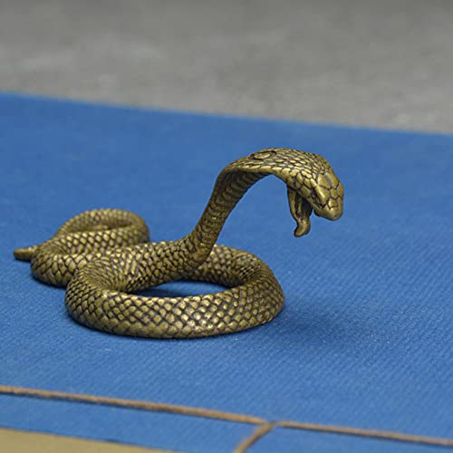 Bronze Cobra Zodiac Snake Statue Miniature Figurines Copper Desk Decor Tea Pets Ornament Brass Paperweight Craft #TOP13