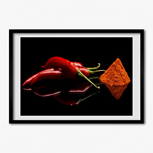 Cadre MDF 70x50 cm Tulup Piment Et Cayenne avec tableau photo moderne