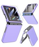 Caka [Upgrade] for Samsung Galaxy Z Flip 7 Case [Wireless Charging Compatible][Hinge Protection] [Screen Protector] Women Men Shockproof Protection Phone Cover for Z Flip 7 2025 - Purple