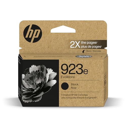 HP 923e Black EvoMore Ink Cartridge| Works with Printer Series: OfficeJet 8120, OfficeJet Pro 8130 | Carbon Neutral | 4K0T7LN