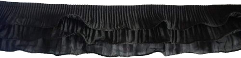 Nylon Frill Ruffle Elastic Trim - 5 meters (T05 Black)
