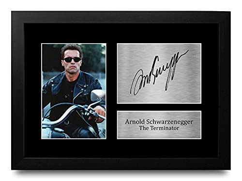 HWC Trading Arnold Schwarzenegger A4 Incorniciato Firmato Regalo Visualizzazione Delle Foto Print Immagine Autografo Stampato Per The Terminator Gli Appassionati Di Cinema