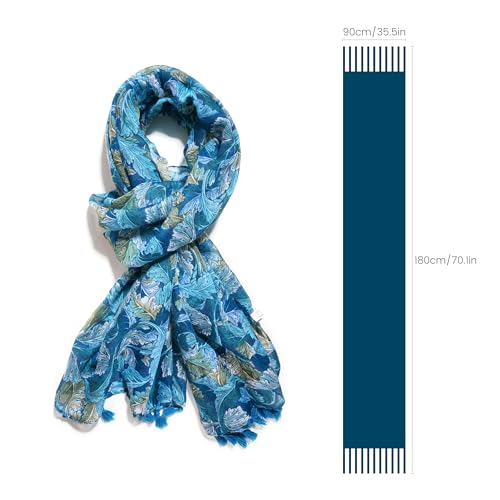 Scarves for Women Lightweight Linen Boho Wraps Scarf Floral Animal Pattern Spring Gift for Mother Wife Girlfriend4