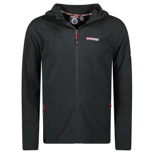 Geographical Norway Uniciaama Men   Polar fino para hombre cálido con cremallera – Chaqueta otoño invierno primavera cálida para hombres – manga larga suéter de piel suave confort al aire libre (negro