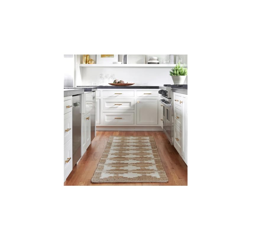 Manvi Exports Natural Jute Runner Rugs, Bohemian Runner Hemp Rug Decor,Jute Runner Rugs for Stair, Kitchen, Runner Rugs for Hallway (Design 7-3x14 Ft)