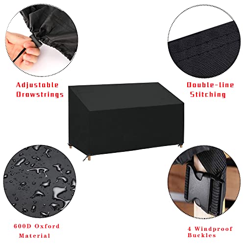 Bliifuu Outdoor Bench Cover, 2-Seater Patio Chair Cover Waterproof Uv Resistant Rip Proof, Garden Furniture Sofa Cover 52.7 Inch, Black #TOP5