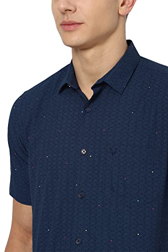 Image of Allen Solly Printed Cotton Regular Fit Casual Shirt for Men's