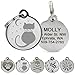 Designer Personalized Cat & Dog ID Tags. Stainless Steel Pet ID Tag, Custom Engraved with 4 Lines of Text – Unique, Stylish, & Fun - Bone, Crown, Smiley Cat, Starry Moon Cat, Robo Dog, & Bat Dog