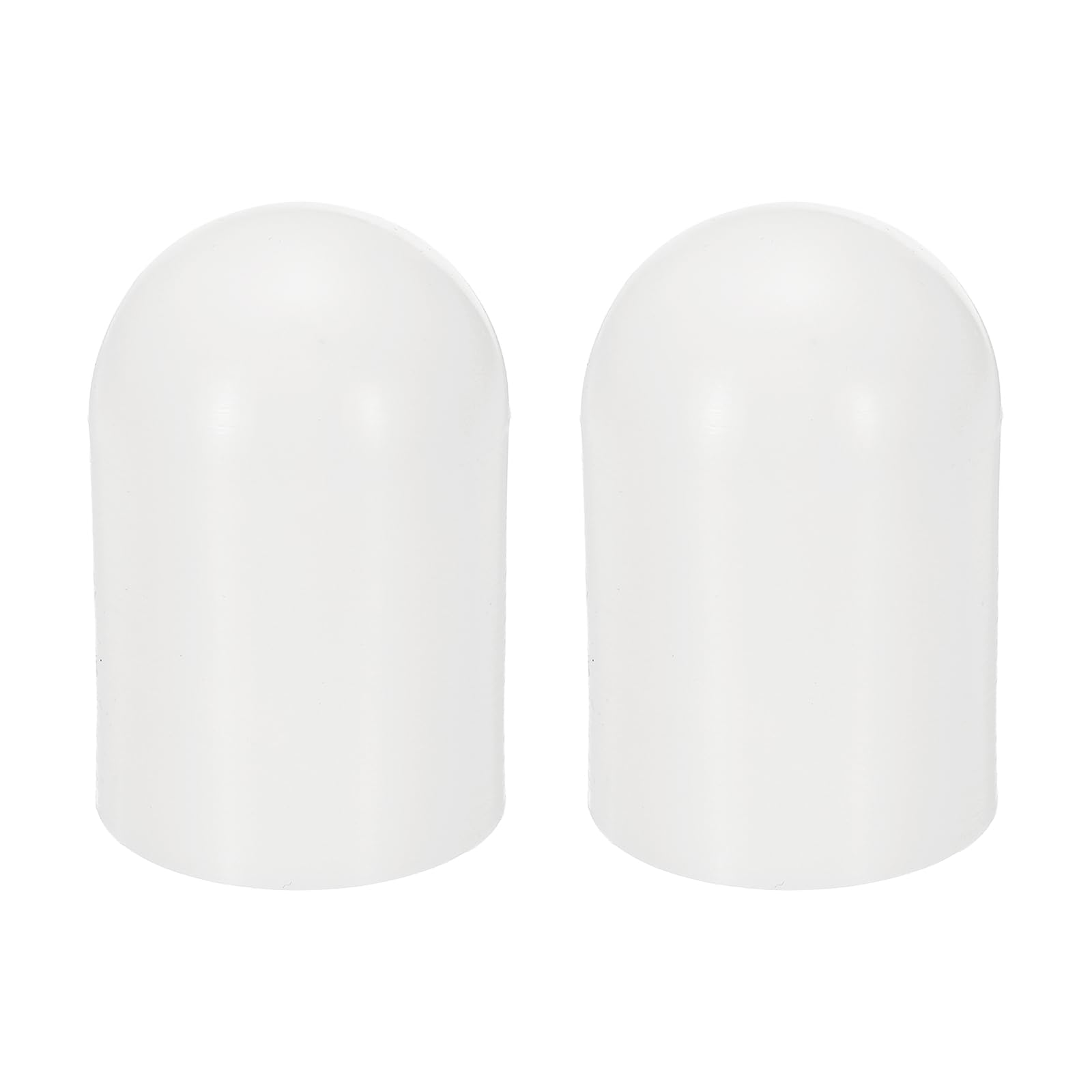 sourcing map 2 Pcs Flashlight Diffuser Caps, 35mm ID x 57mm Height Flexible Silicone End Caps, Screw Thread Protector Covers for 36-39mm Torch LED Lights Furniture Tubing Bolt, White