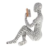 CONGARTENO Statua Donna che Legge in Resina, Scultura Astratta per Libreria, Decorazione Estetica per Casa, Ufficio e Soggiorno, Complemento Raffinato